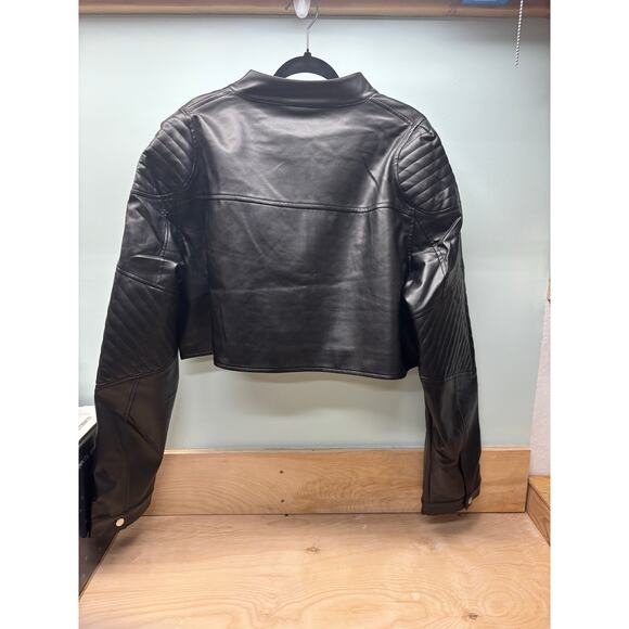 Prettylittlething Faux Leather Cropped Jacket, Size 20 - Picture 3 of 4